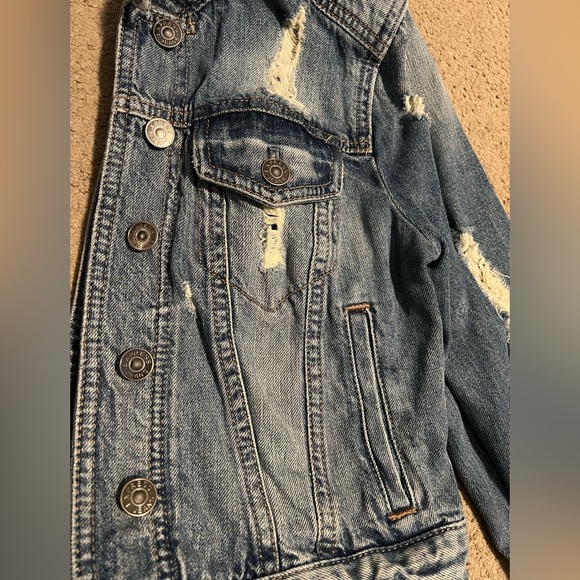 Express Distressed Denim Jacket - Picture 2 of 4